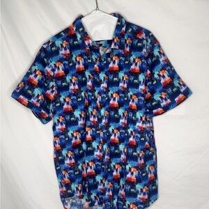Robert Graham Blue and Red Casual Button Down Shirt